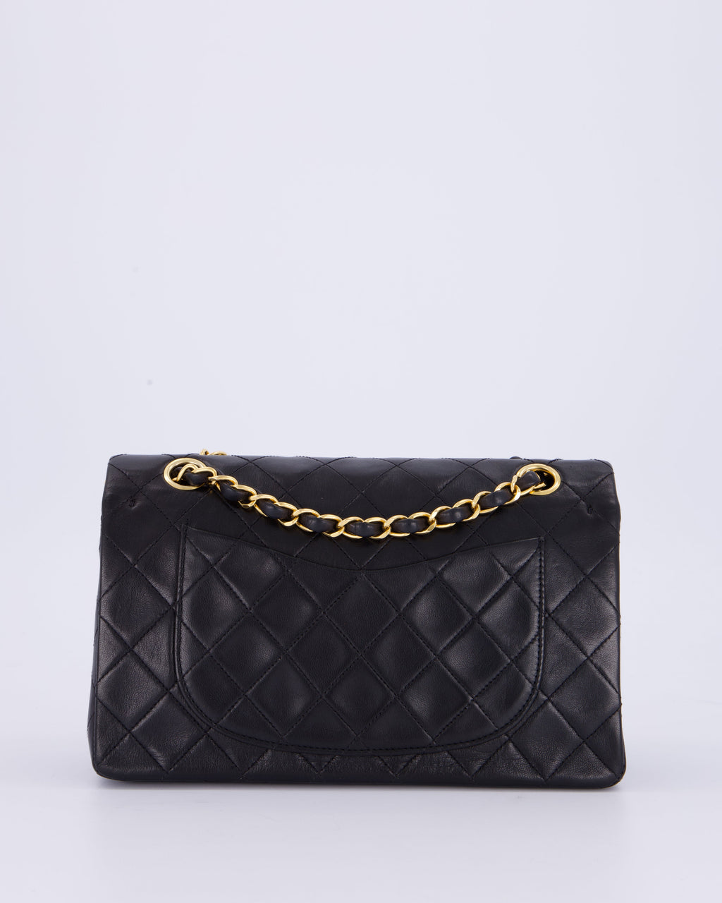Chanel Vintage Black Small Classic Double Flap Bag in Lambskin Leather with 24K Gold Hardware