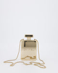 Chanel 2022 Gold Minaudière Perfume Bottle with Chanel CC Logo and Letter Details