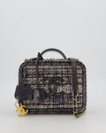 Chanel CC Medium Vanity Case Bag in Navy Tweed and Python Leather with Brushed Gold Hardware