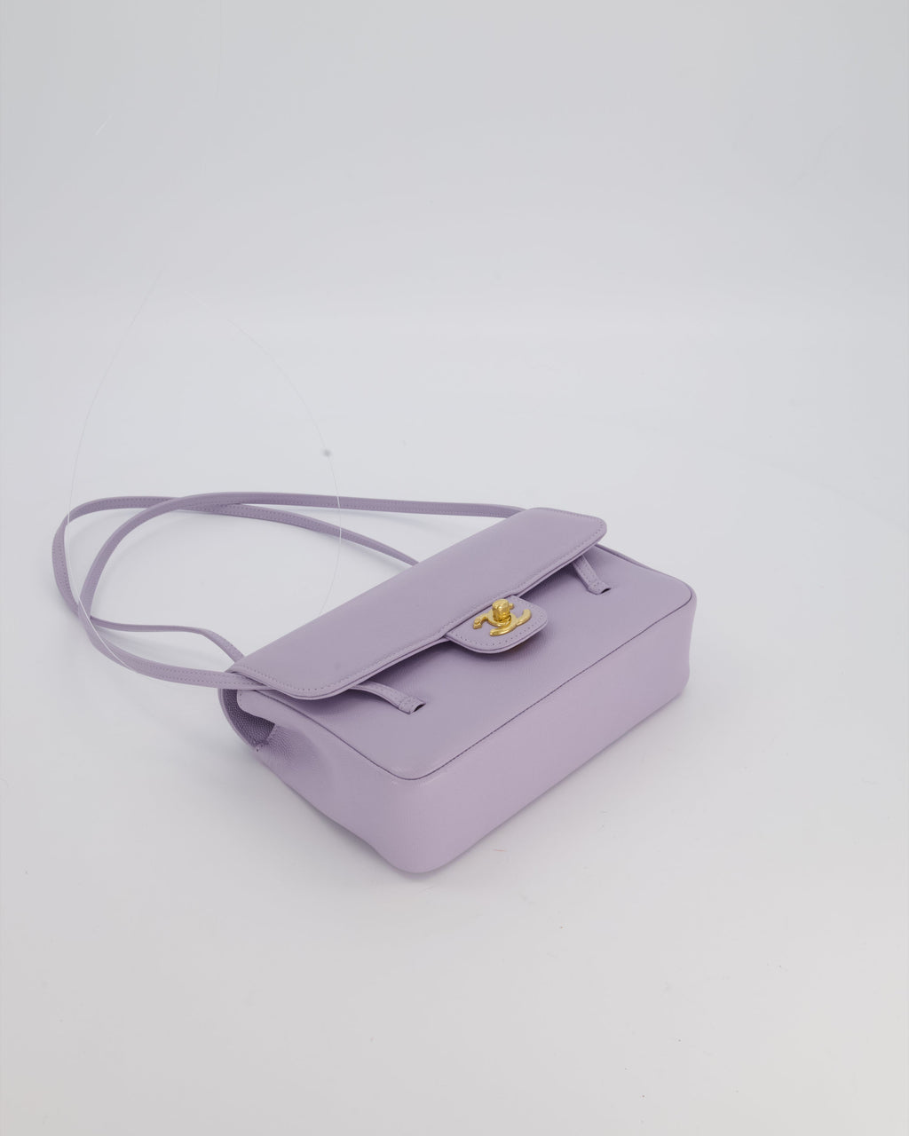 *RARE* Chanel Lilac 26S Preppy Coco Small Flap Bag in Shiny Caviar Leather With Gold Hardware