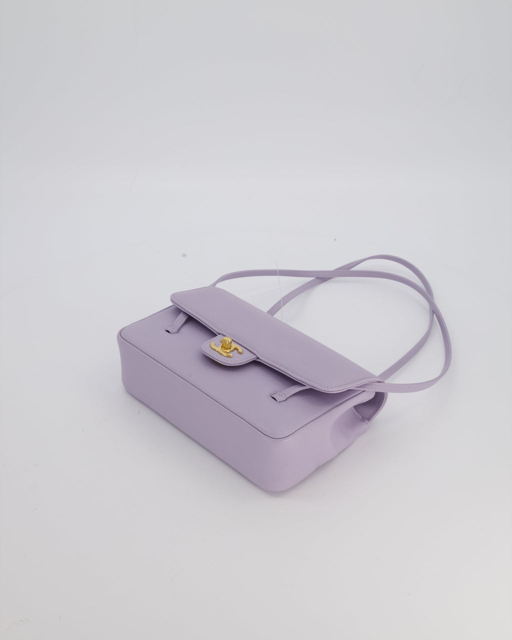 *RARE* Chanel Lilac 26S Preppy Coco Small Flap Bag in Shiny Caviar Leather With Gold Hardware