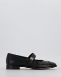 Chanel Black Patent Toe Mary Jane Shoes with CC Turn Lock Detail Size EU 37