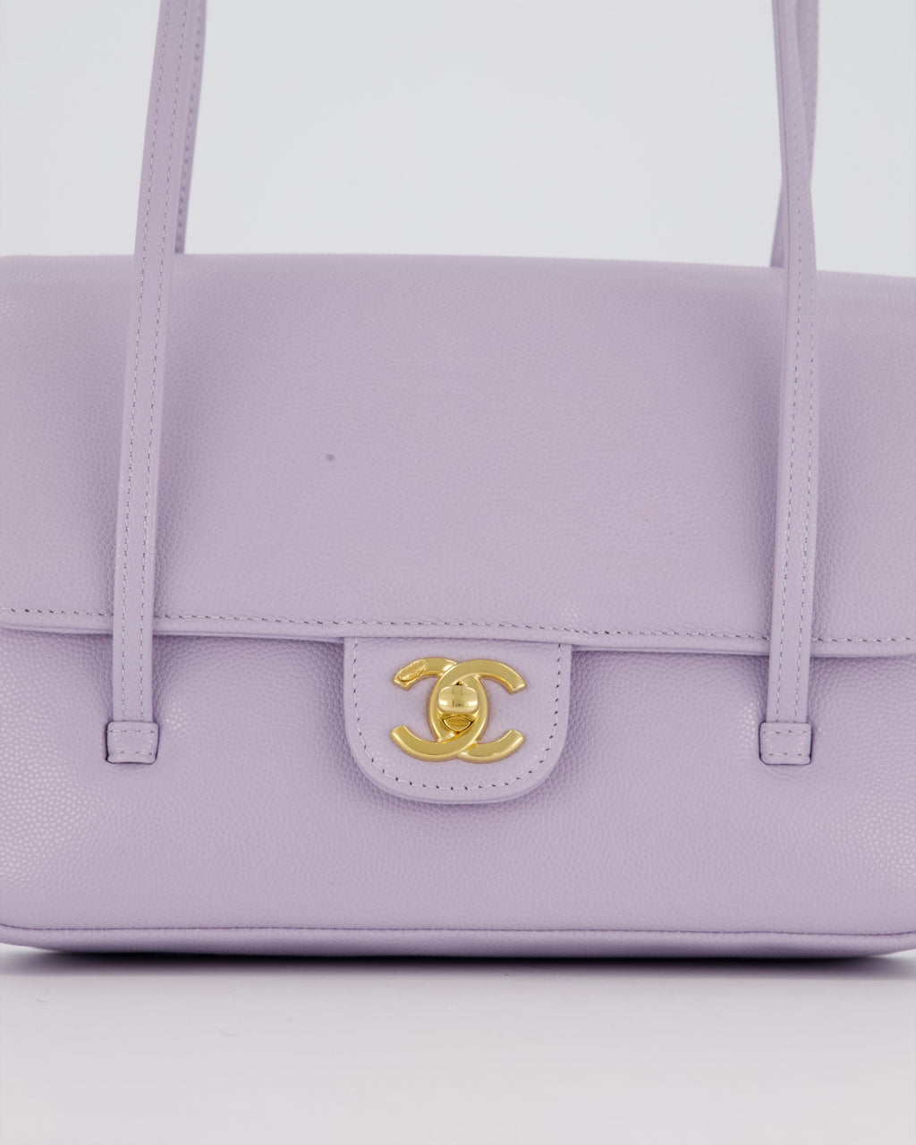 *RARE* Chanel Lilac 26S Preppy Coco Small Flap Bag in Shiny Caviar Leather With Gold Hardware