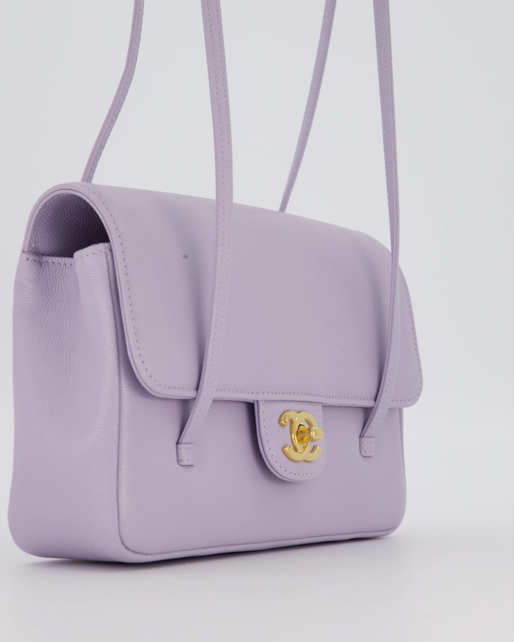 *RARE* Chanel Lilac 26S Preppy Coco Small Flap Bag in Shiny Caviar Leather With Gold Hardware