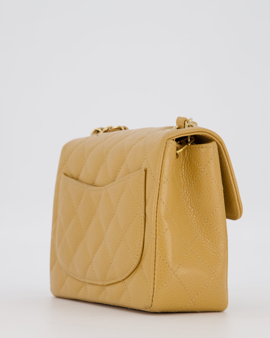 Chanel Vintage Mini Square Single Flap Bag In Caramel Caviar Leather With 24K Gold Hardware