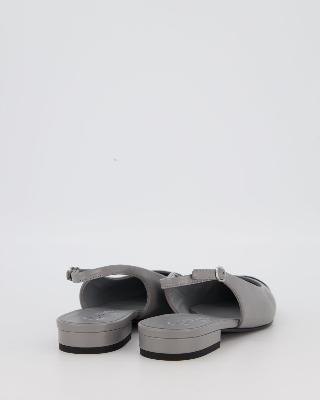 Chanel Black and Grey Pointed Toe Slingbacks with CC Logo Detail Size EU 38