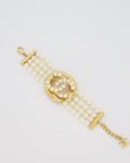Chanel Pearls and Gold Turnlock Bracelet With CC Logo