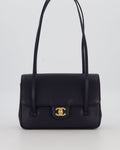 Chanel 26P Preppy Coco Small Flap Bag in Navy Caviar Leather with Gold Hardware