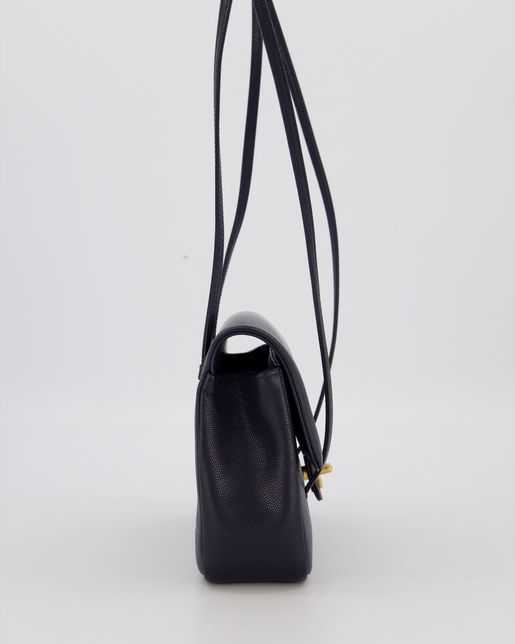 Chanel 26P Preppy Coco Small Flap Bag in Navy Caviar Leather with Gold Hardware