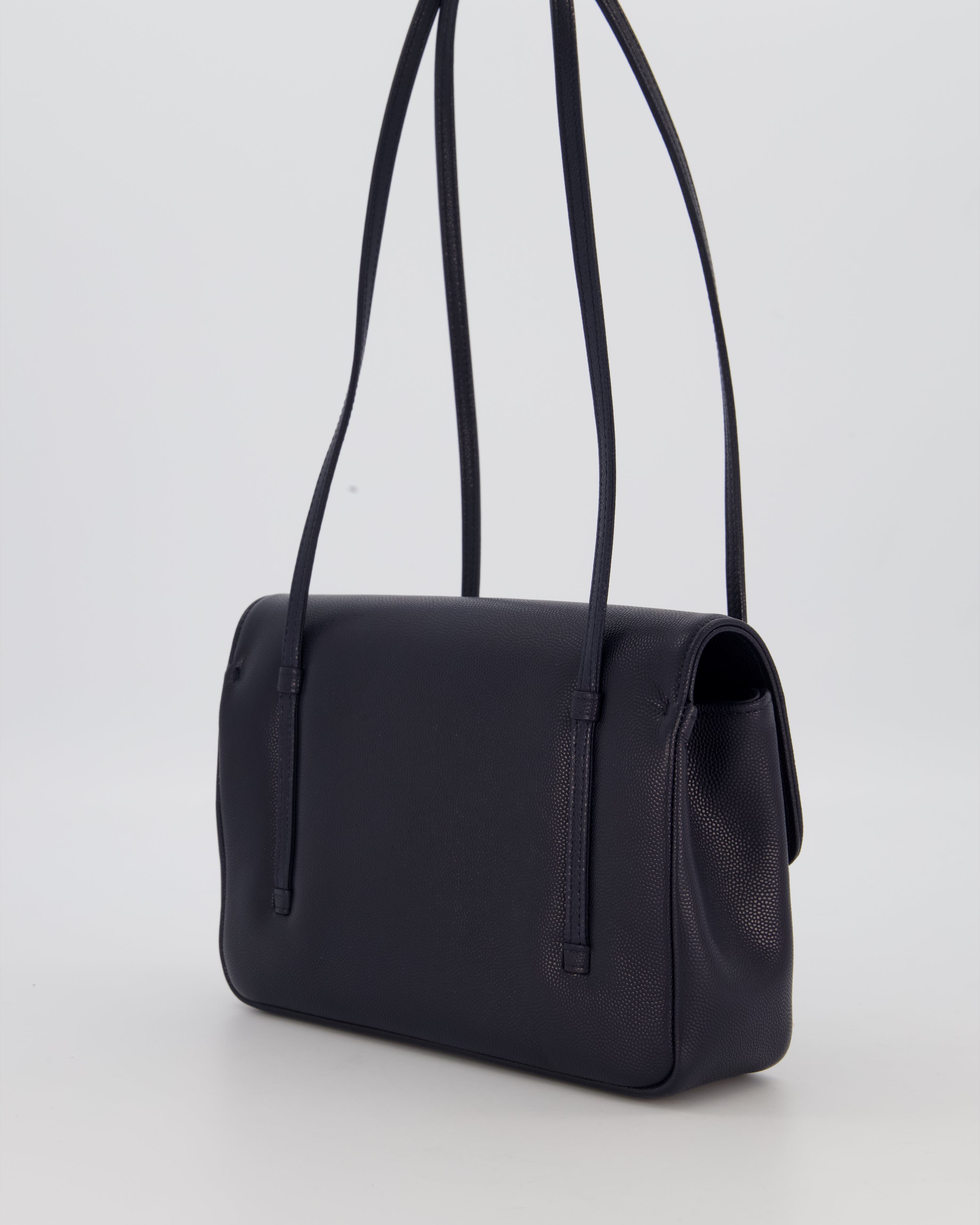 Chanel 26P Preppy Coco Small Flap Bag in Navy Caviar Leather with Gold Hardware