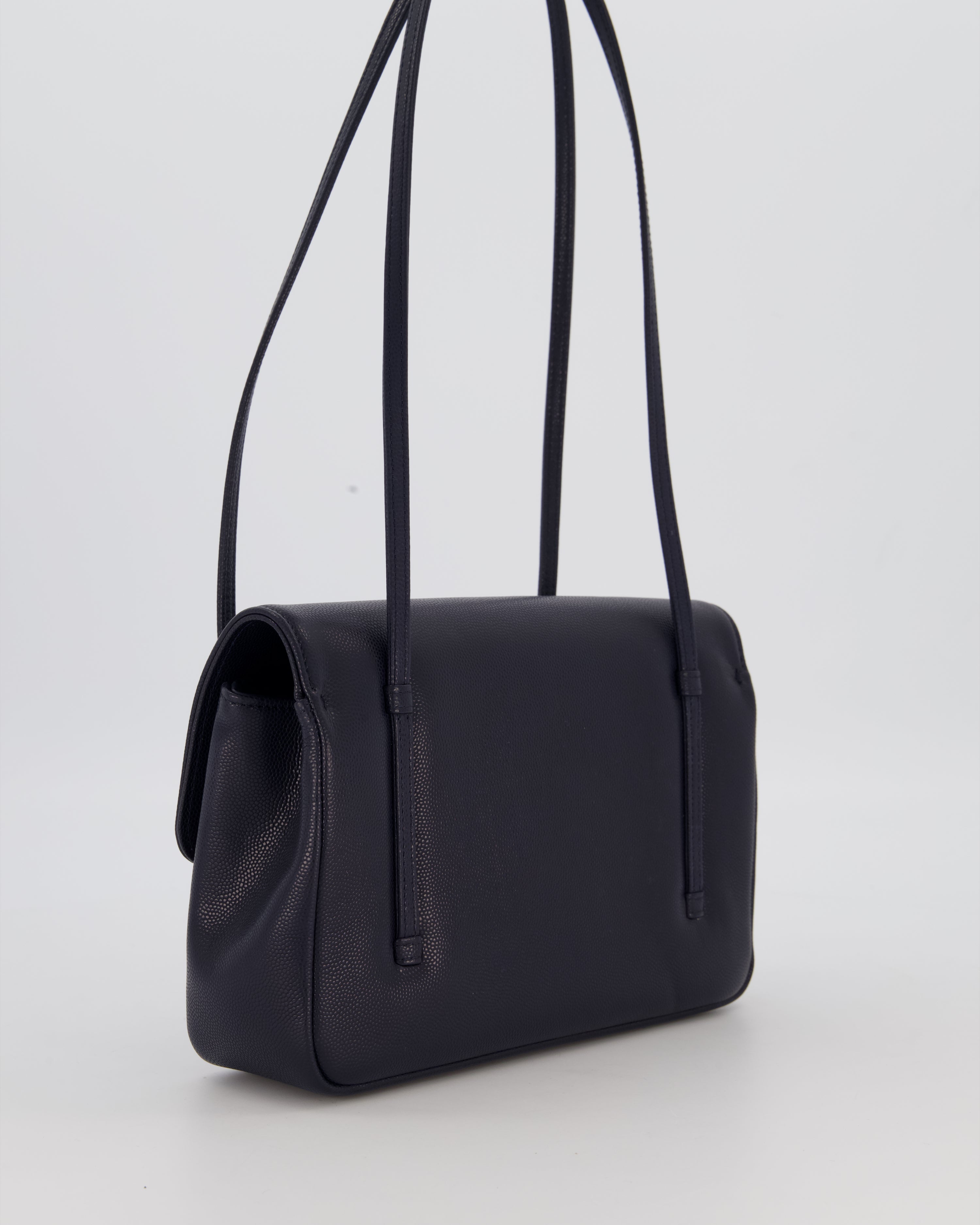 Chanel 26P Preppy Coco Small Flap Bag in Navy Caviar Leather with Gold Hardware