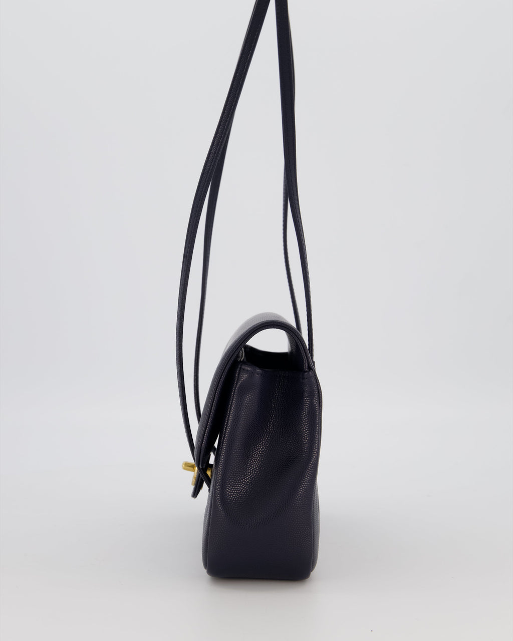 Chanel 26P Preppy Coco Small Flap Bag in Navy Caviar Leather with Gold Hardware