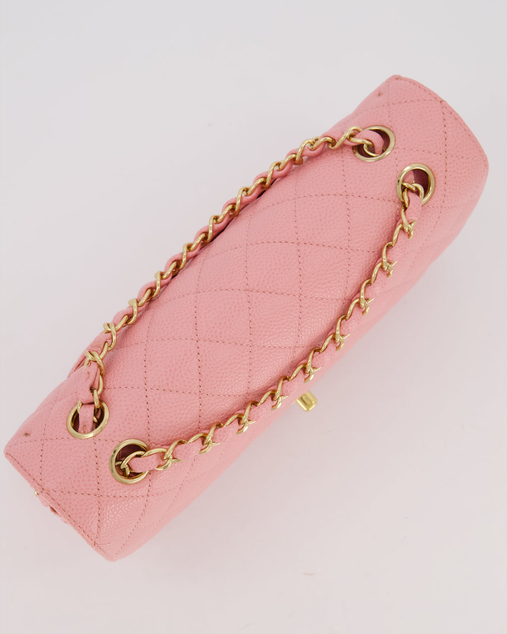 *HOT* Chanel Bubblegum Pink Vintage Classic Medium Double Flap Bag in Caviar Leather with 24K Gold Hardware