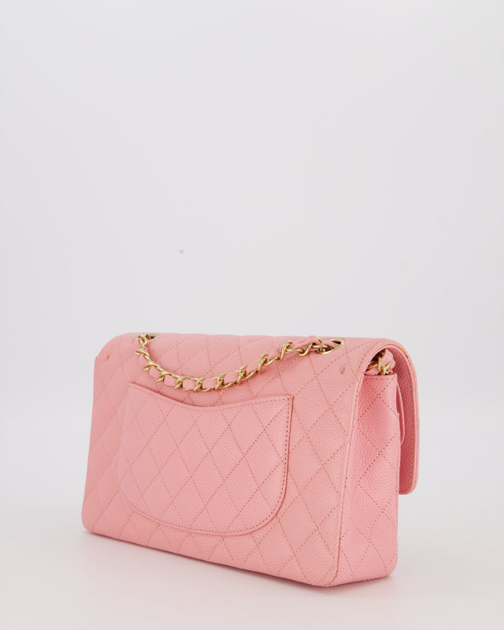 *HOT* Chanel Bubblegum Pink Vintage Classic Medium Double Flap Bag in Caviar Leather with 24K Gold Hardware