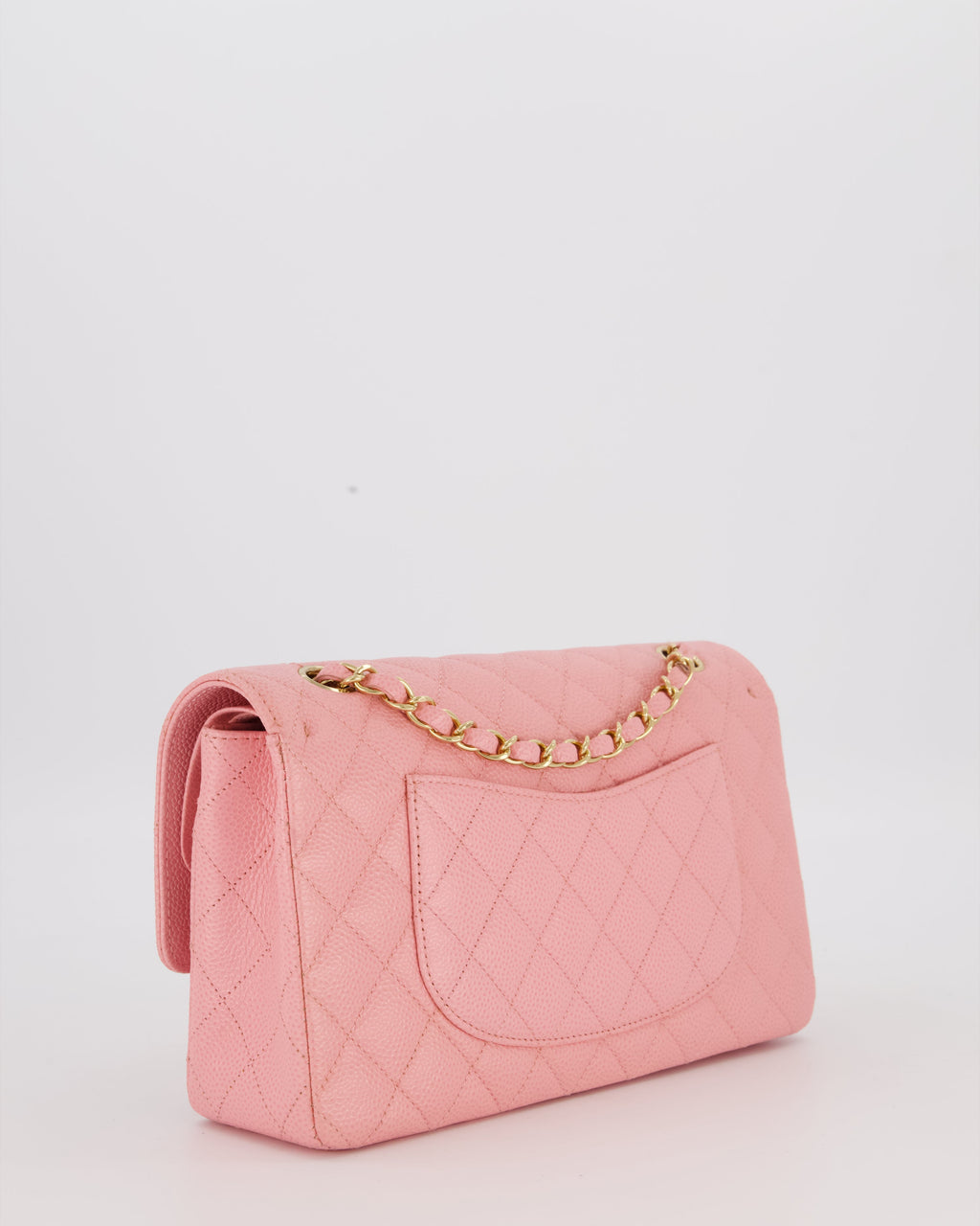 *HOT* Chanel Bubblegum Pink Vintage Classic Medium Double Flap Bag in Caviar Leather with 24K Gold Hardware