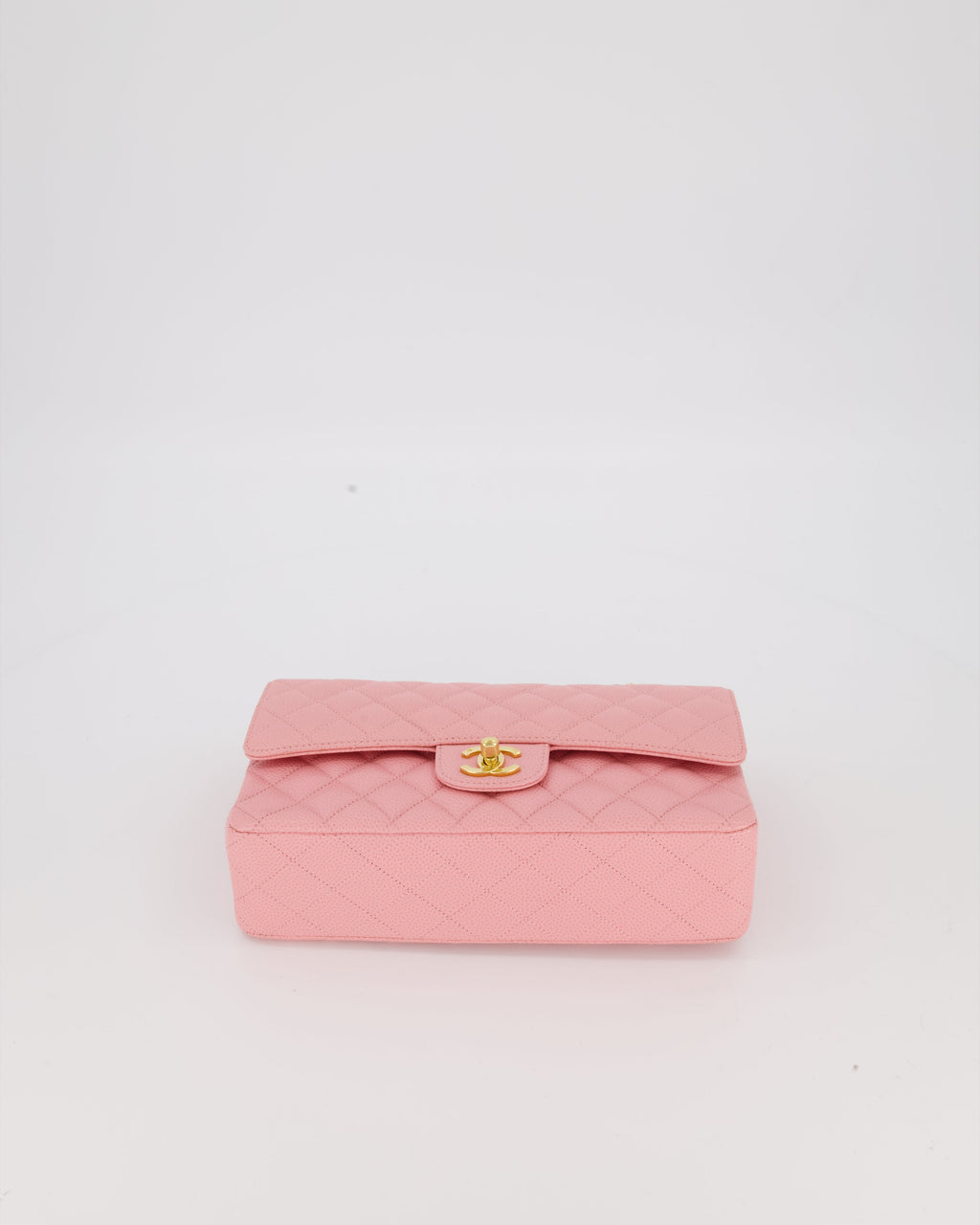 *HOT* Chanel Bubblegum Pink Vintage Classic Medium Double Flap Bag in Caviar Leather with 24K Gold Hardware
