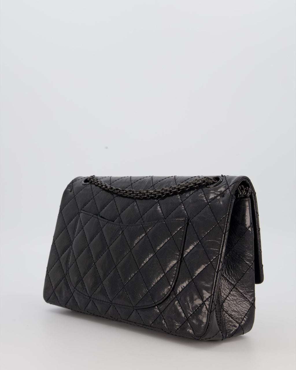 Chanel Black Reissue 226 Medium Double Flap Bag in Patent Leather with So Black Hardware