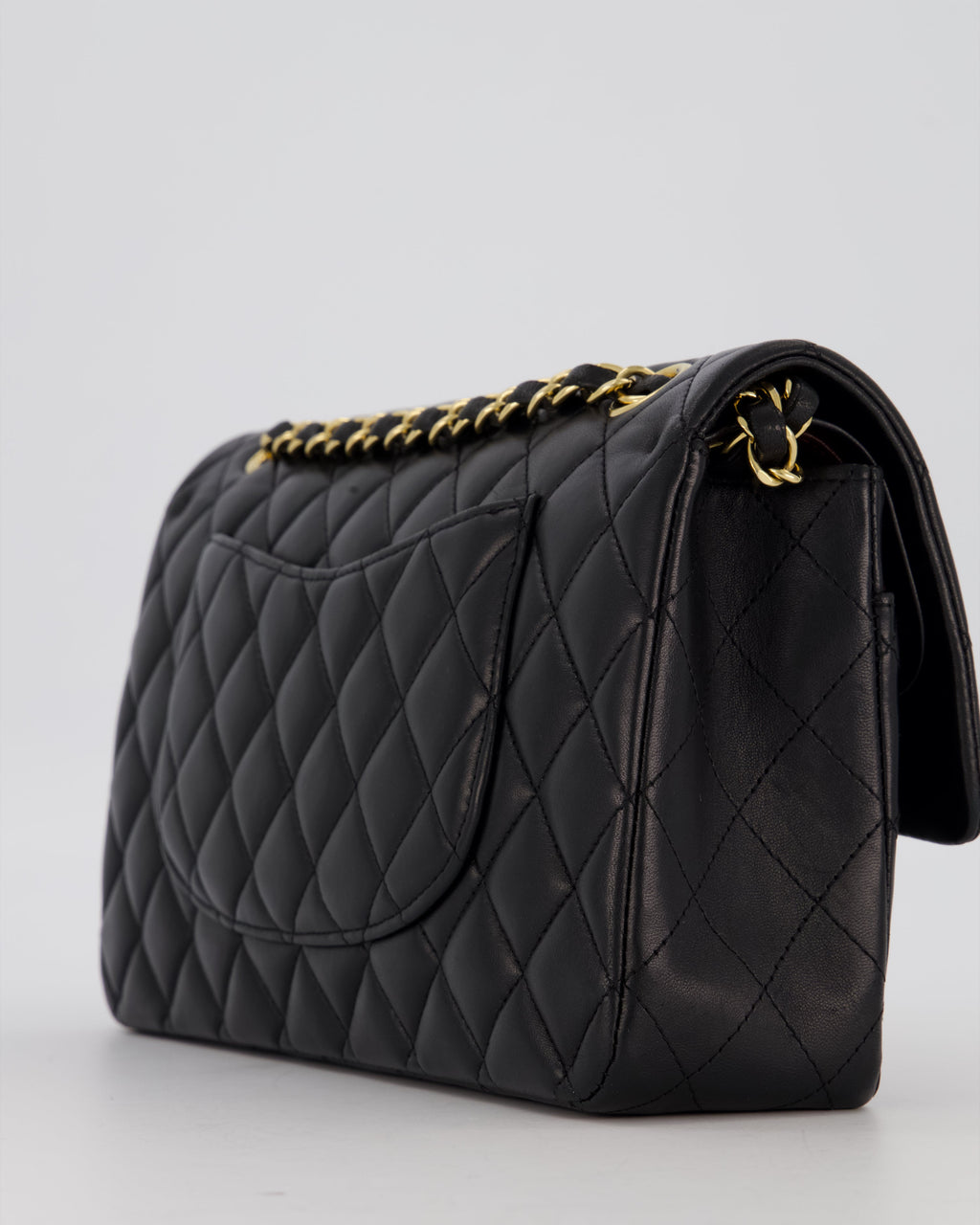 Chanel Black Medium Classic Double Flap Bag in Lambskin Leather with Gold Hardware