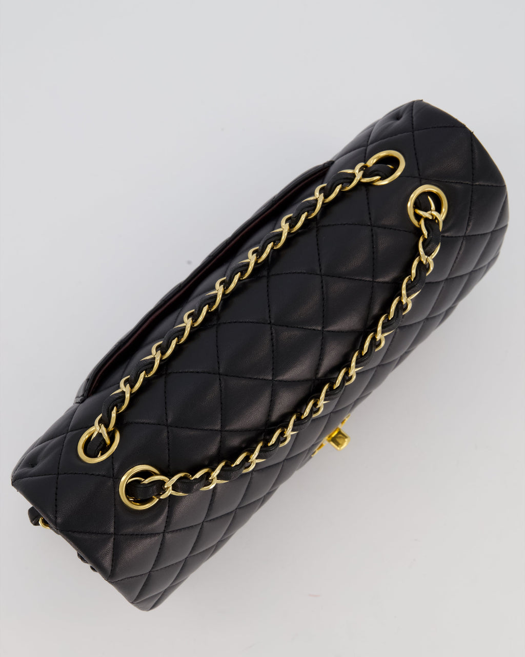 Chanel Black Medium Classic Double Flap Bag in Lambskin Leather with Gold Hardware