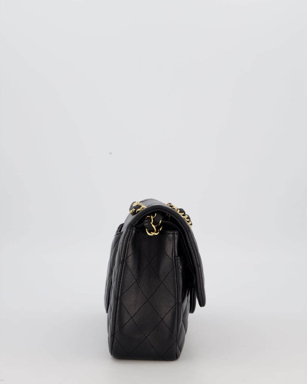 Chanel Black Medium Classic Double Flap Bag in Lambskin Leather with Gold Hardware
