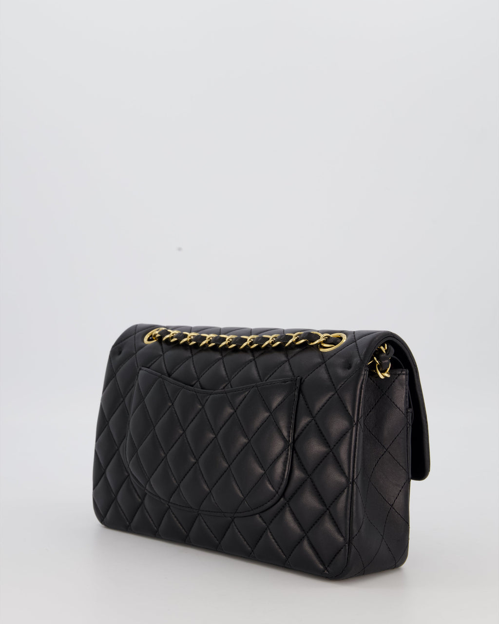 Chanel Black Medium Classic Double Flap Bag in Lambskin Leather with Gold Hardware
