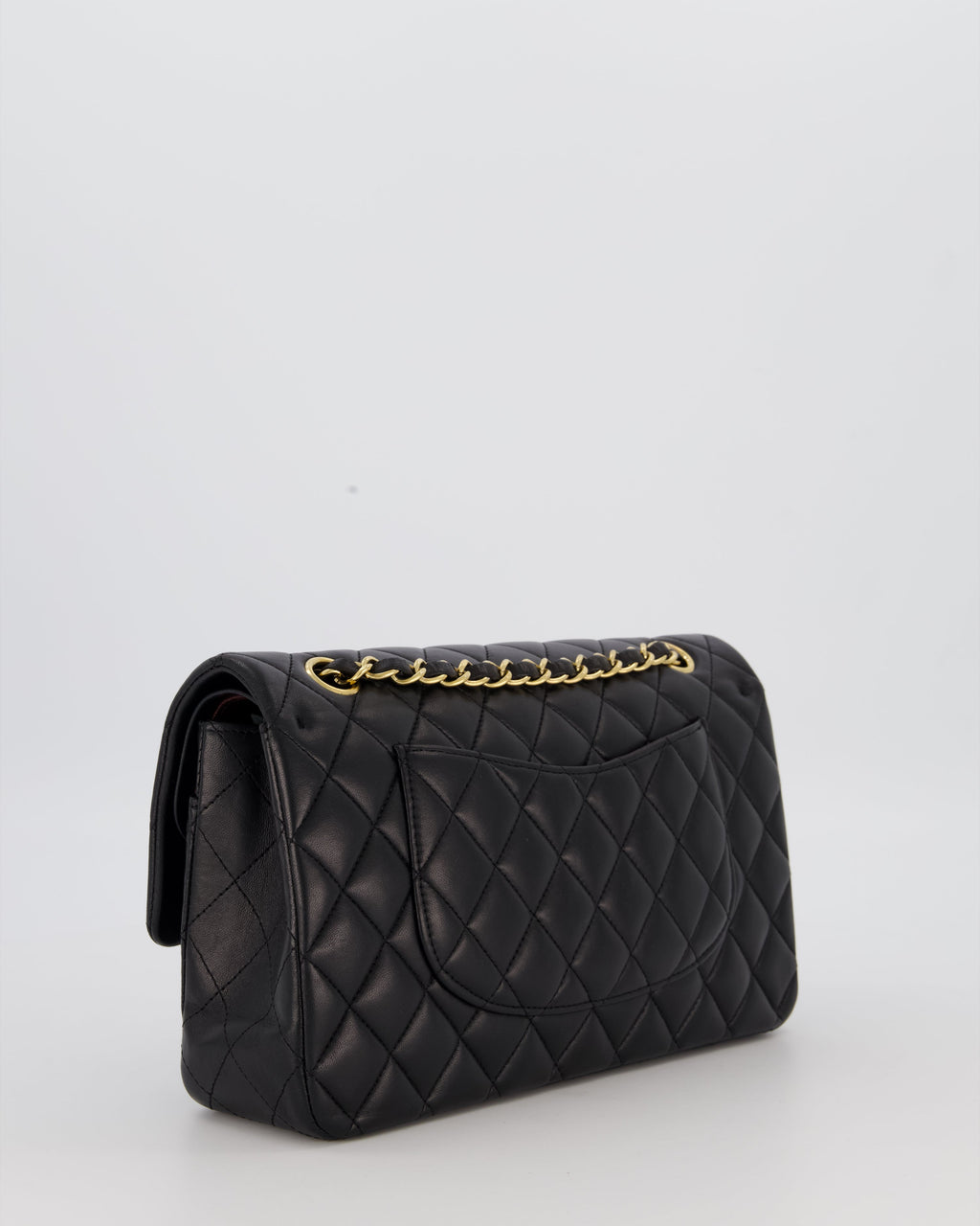 Chanel Black Medium Classic Double Flap Bag in Lambskin Leather with Gold Hardware