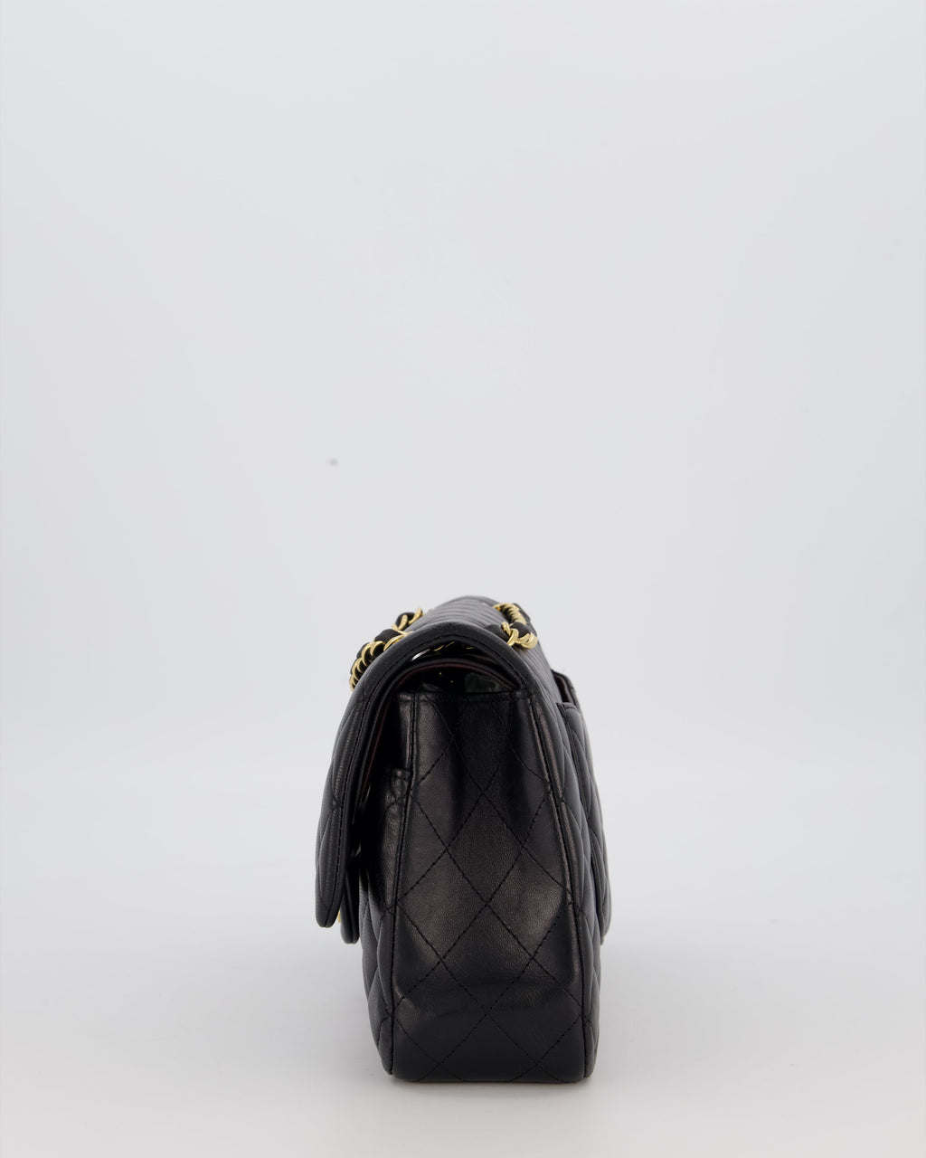 Chanel Black Medium Classic Double Flap Bag in Lambskin Leather with Gold Hardware