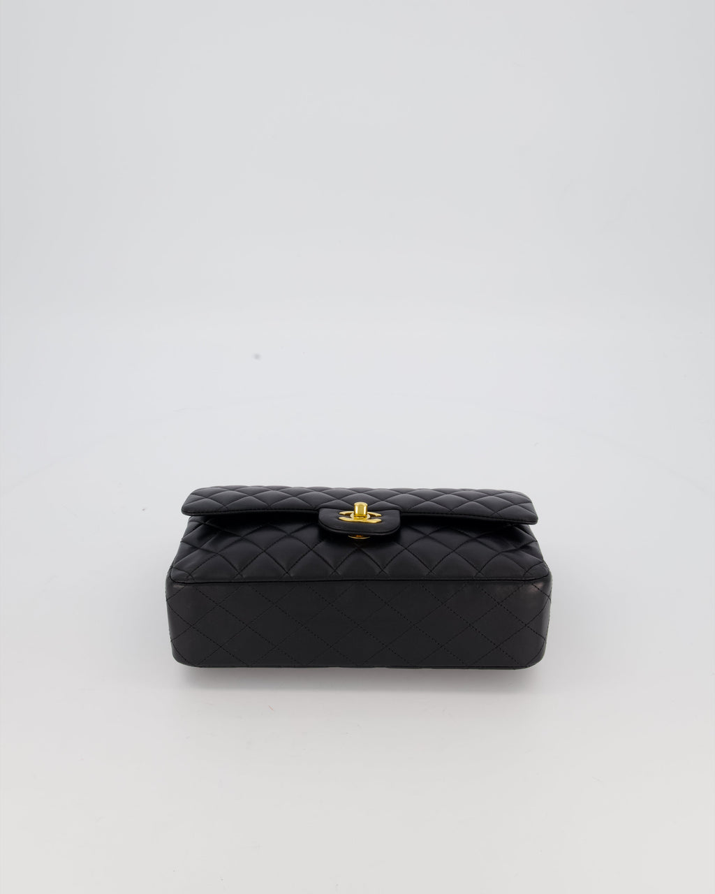 Chanel Black Medium Classic Double Flap Bag in Lambskin Leather with Gold Hardware