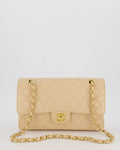 Chanel Medium Classic Double Flap Bag in Beige Clair Caviar Leather with Gold Hardware