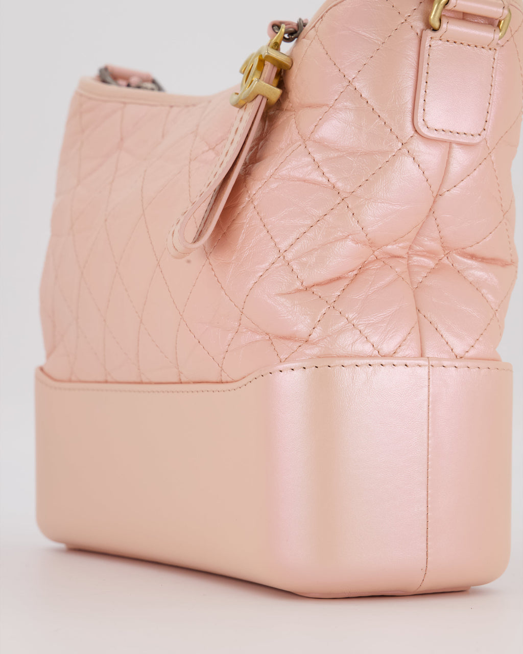Chanel Large Gabrielle Bag in Light Pink Crumpled Calfskin Leather with Mixed Hardware