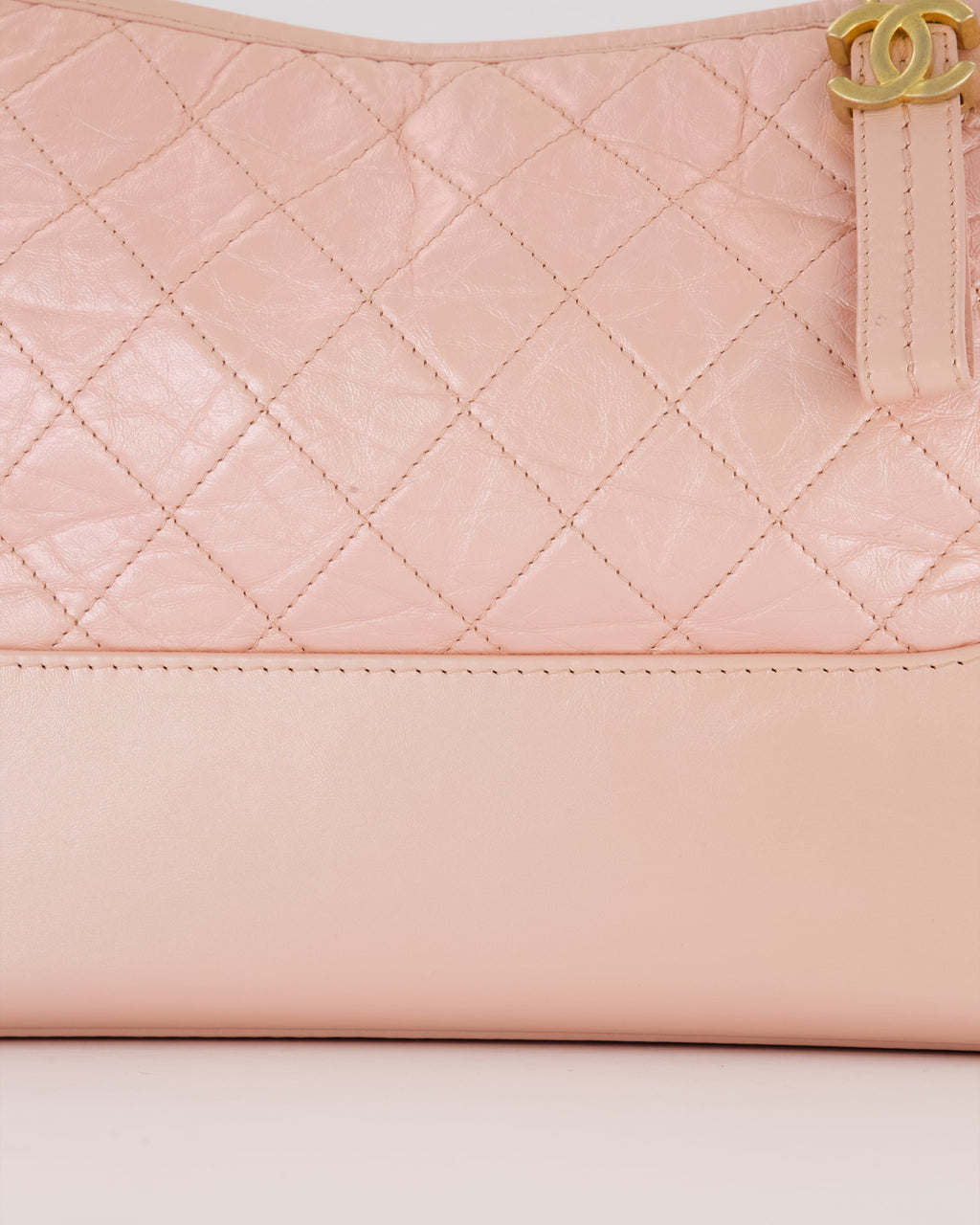 Chanel Large Gabrielle Bag in Light Pink Crumpled Calfskin Leather with Mixed Hardware