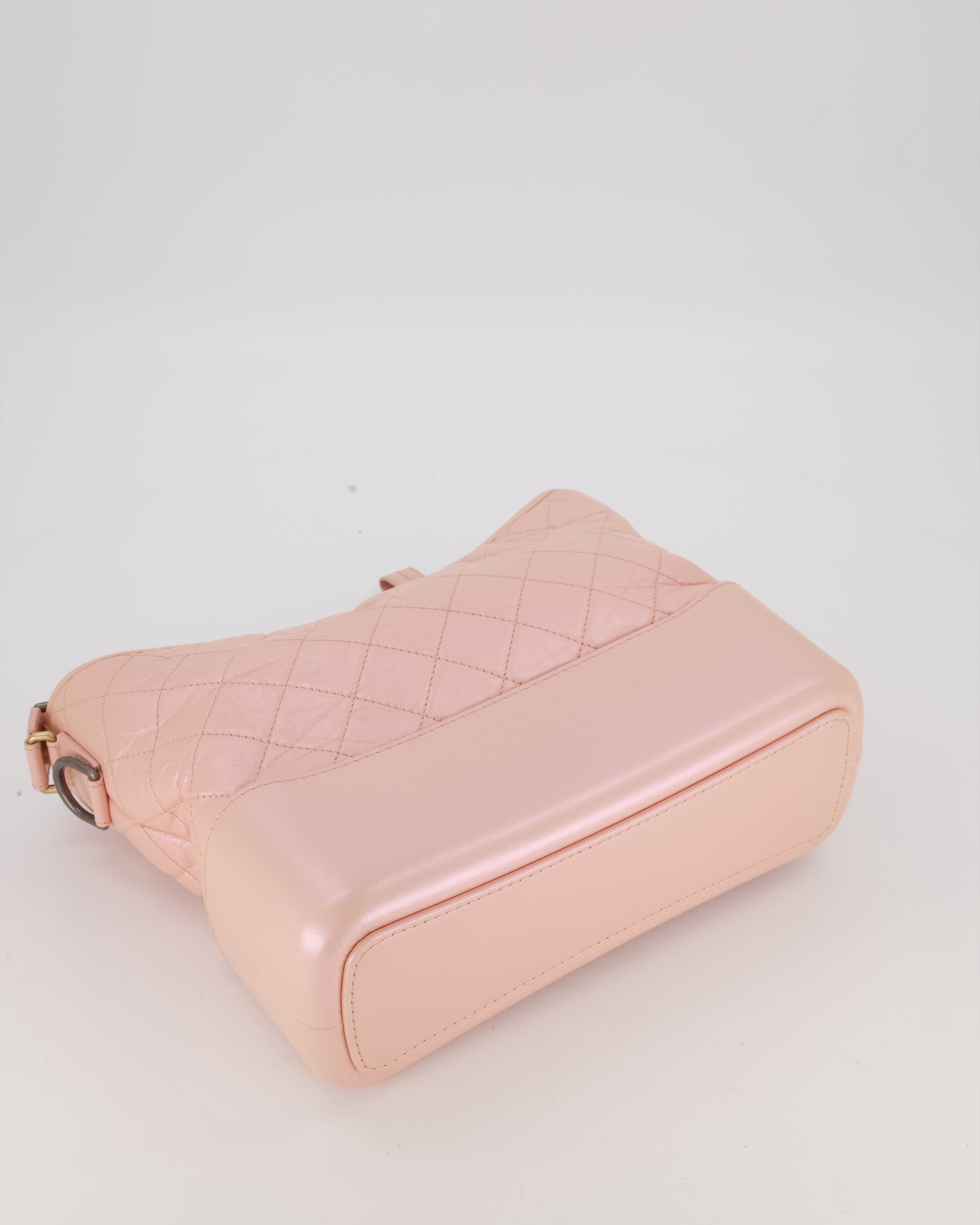Chanel Large Gabrielle Bag in Light Pink Crumpled Calfskin Leather with Mixed Hardware