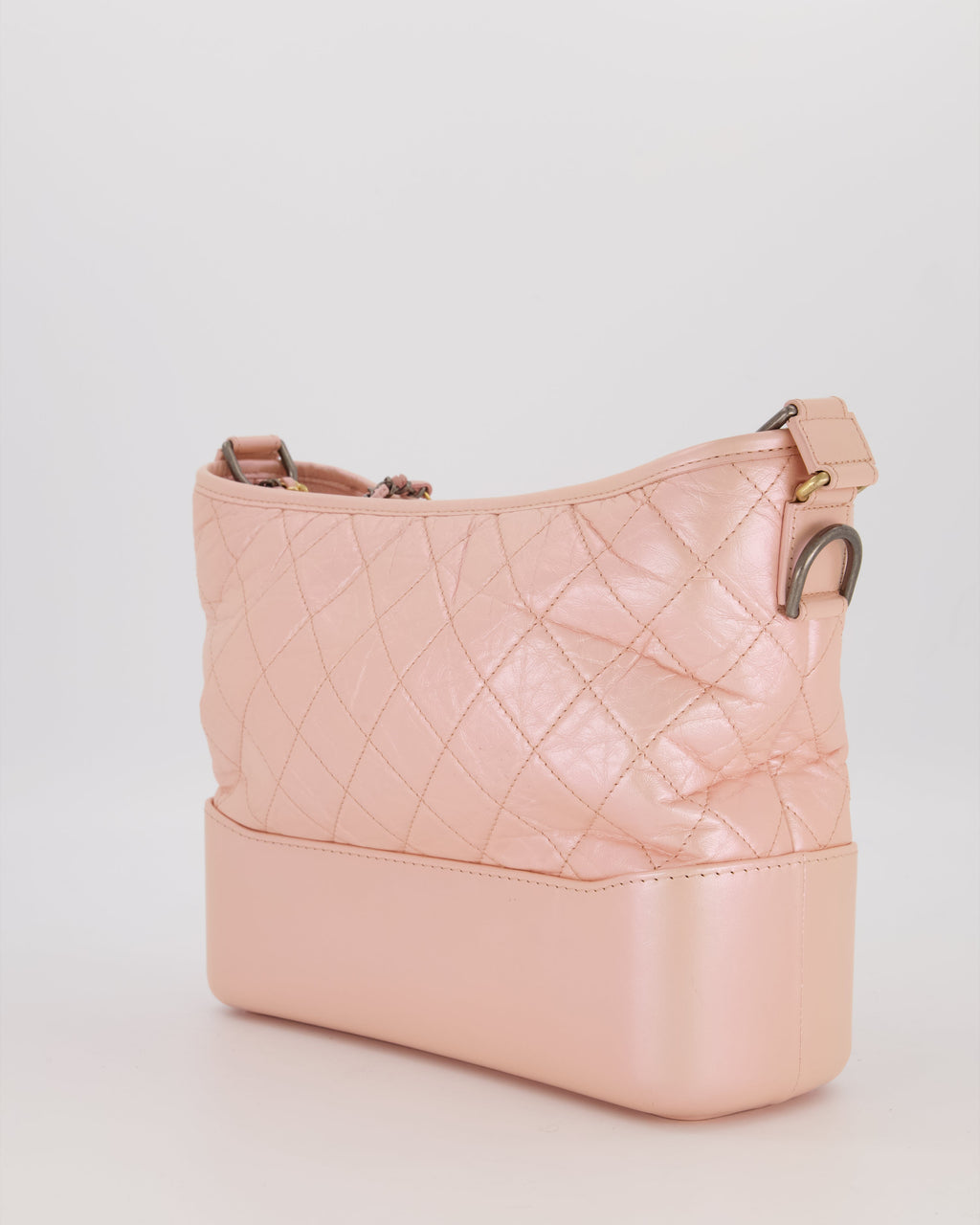 Chanel Large Gabrielle Bag in Light Pink Crumpled Calfskin Leather with Mixed Hardware