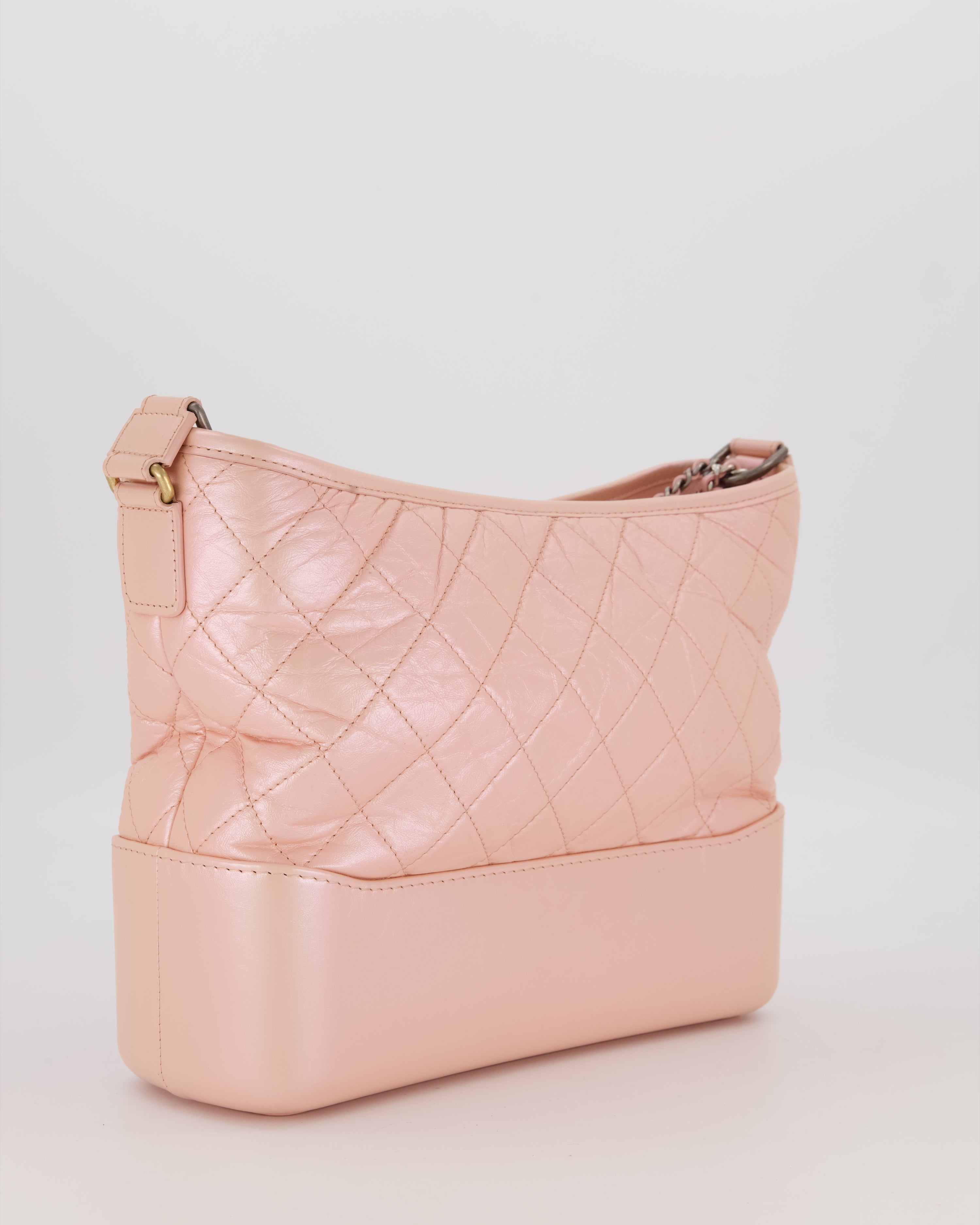 Chanel Large Gabrielle Bag in Light Pink Crumpled Calfskin Leather with Mixed Hardware
