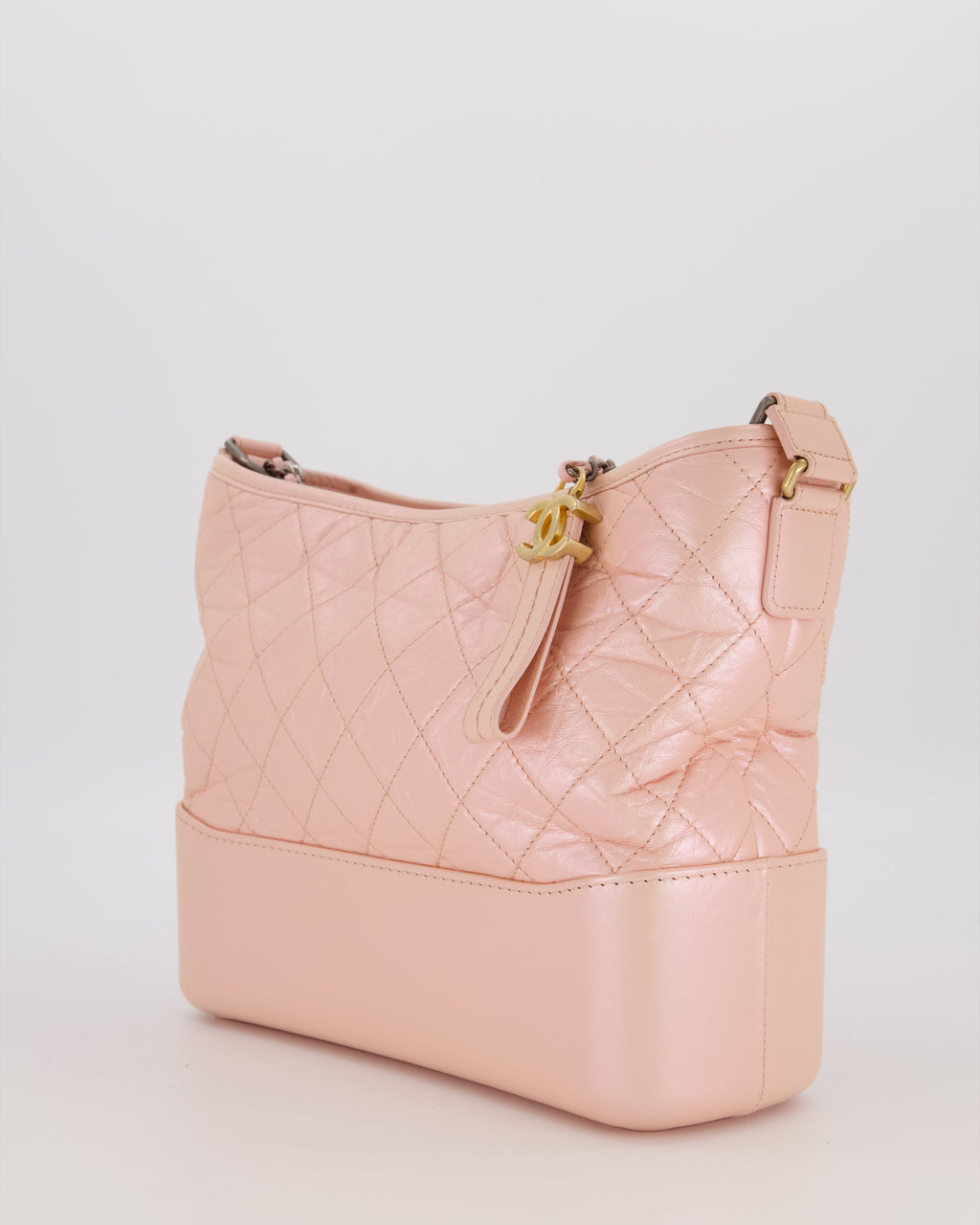 Chanel Large Gabrielle Bag in Light Pink Crumpled Calfskin Leather with Mixed Hardware