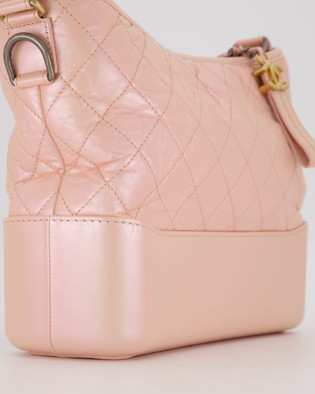 Chanel Large Gabrielle Bag in Light Pink Crumpled Calfskin Leather with Mixed Hardware
