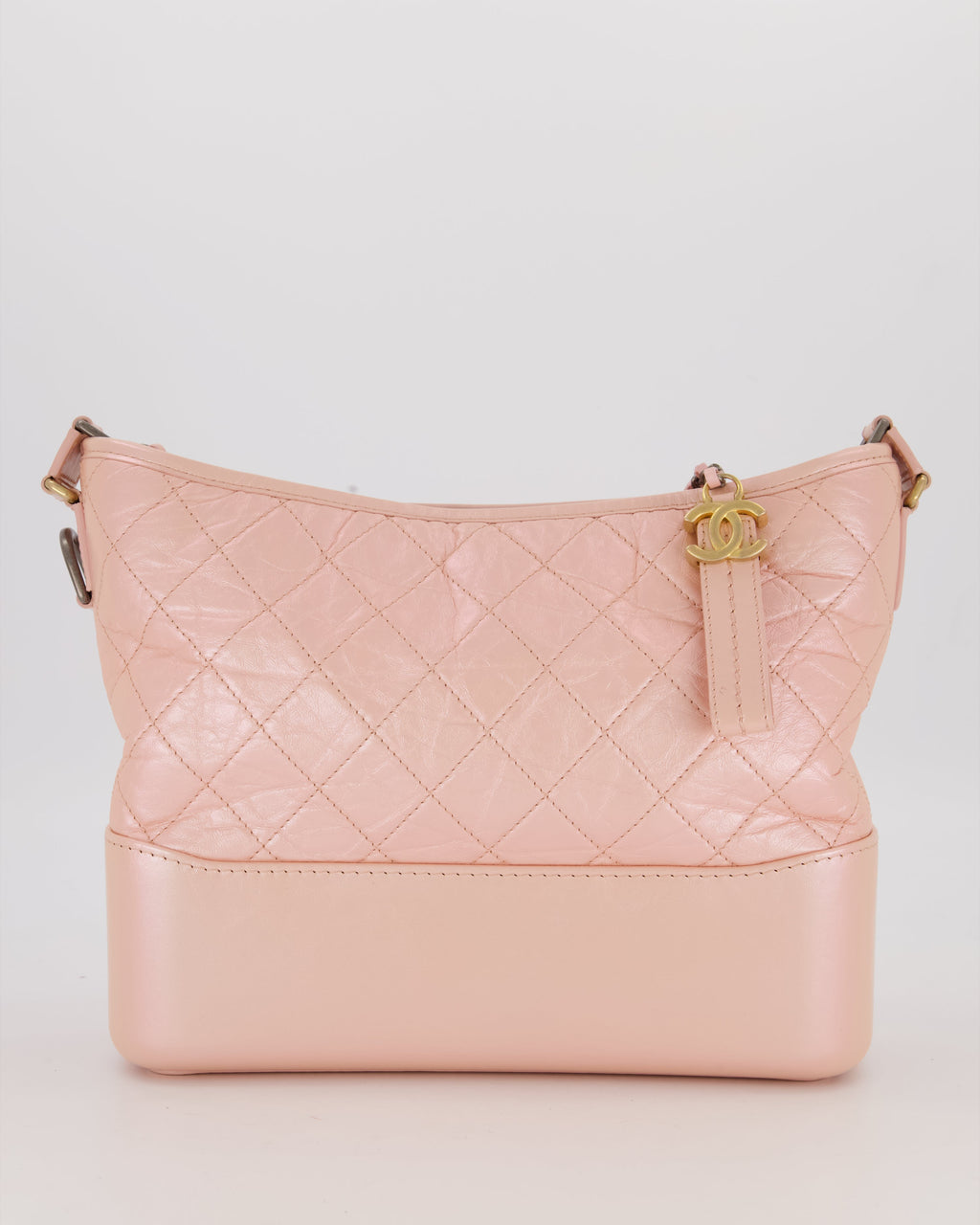 Chanel Large Gabrielle Bag in Light Pink Crumpled Calfskin Leather with Mixed Hardware