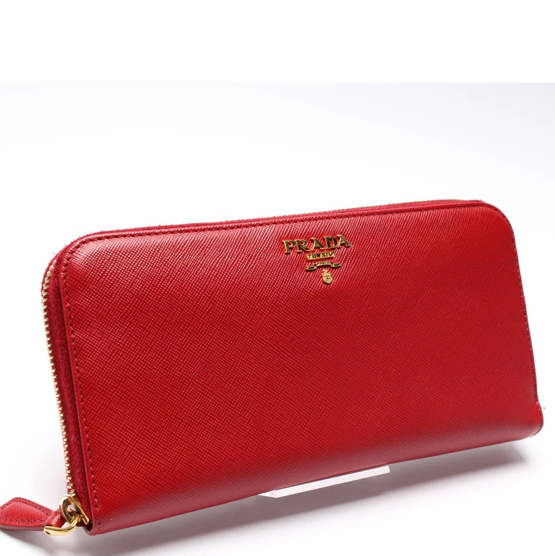 PRADA SAFFIANO LEATHER ZIP AROUND WALLET