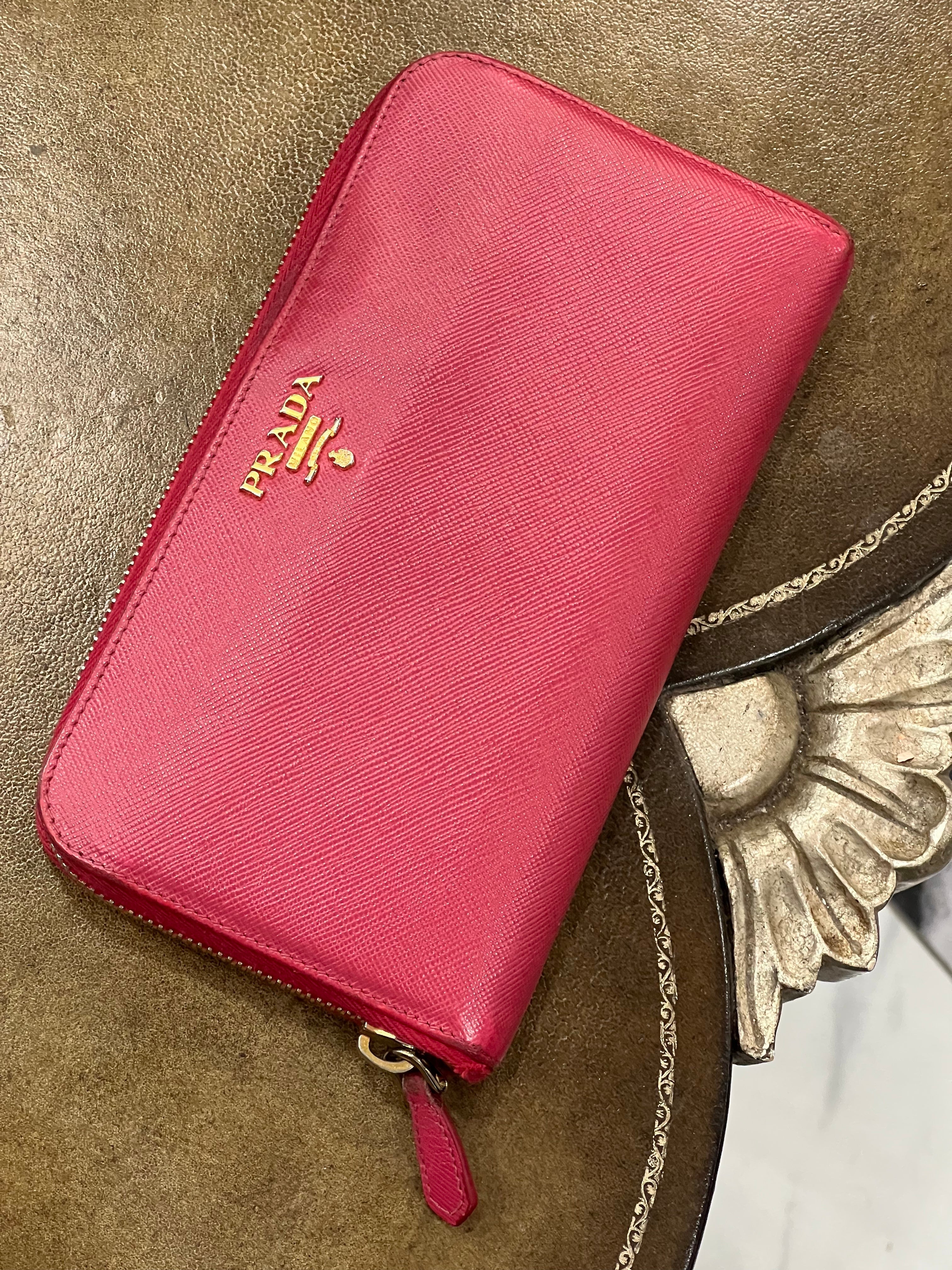 PRADA SAFFIANO LEATHER ZIP AROUND WALLET