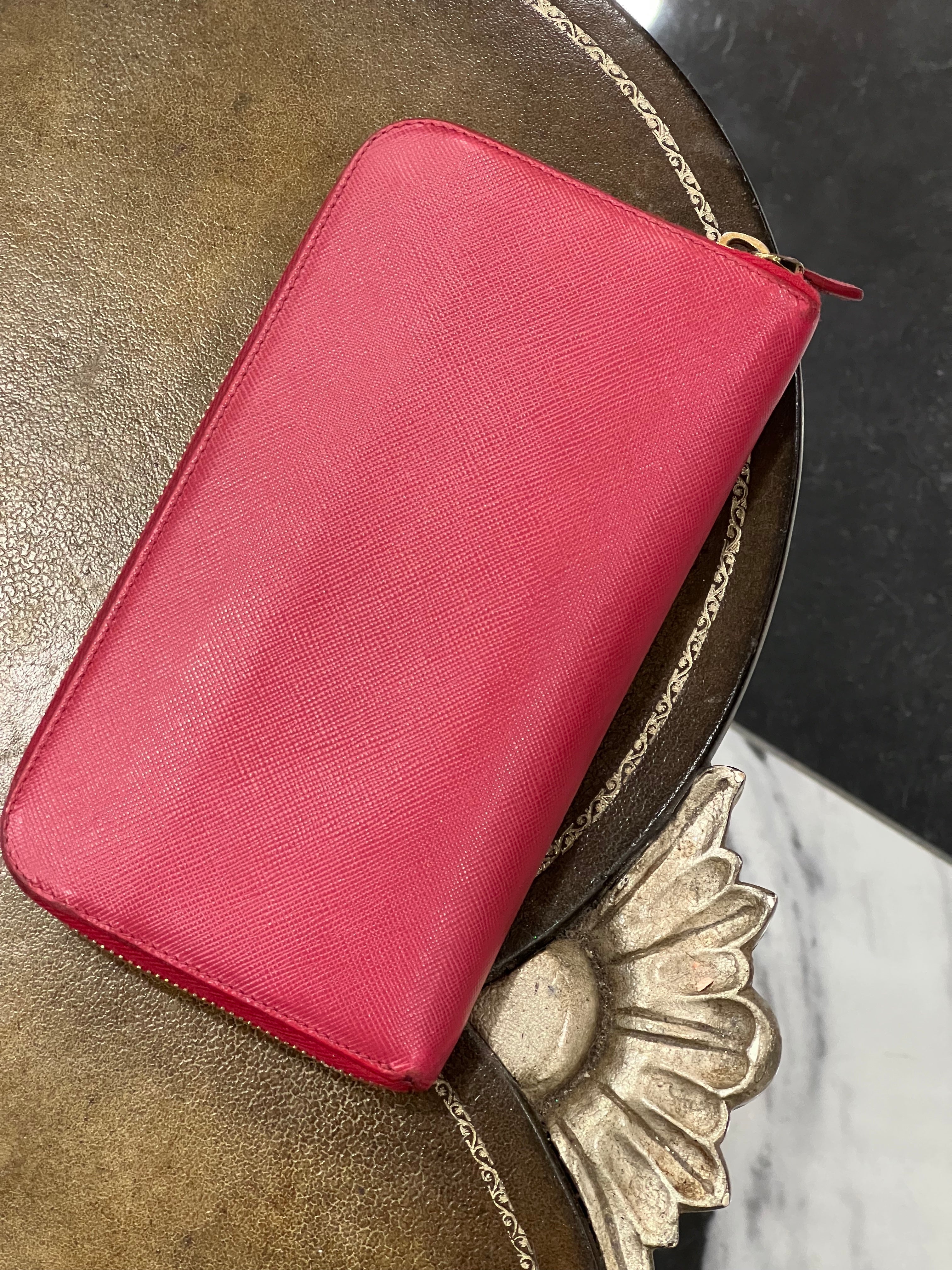 PRADA SAFFIANO LEATHER ZIP AROUND WALLET