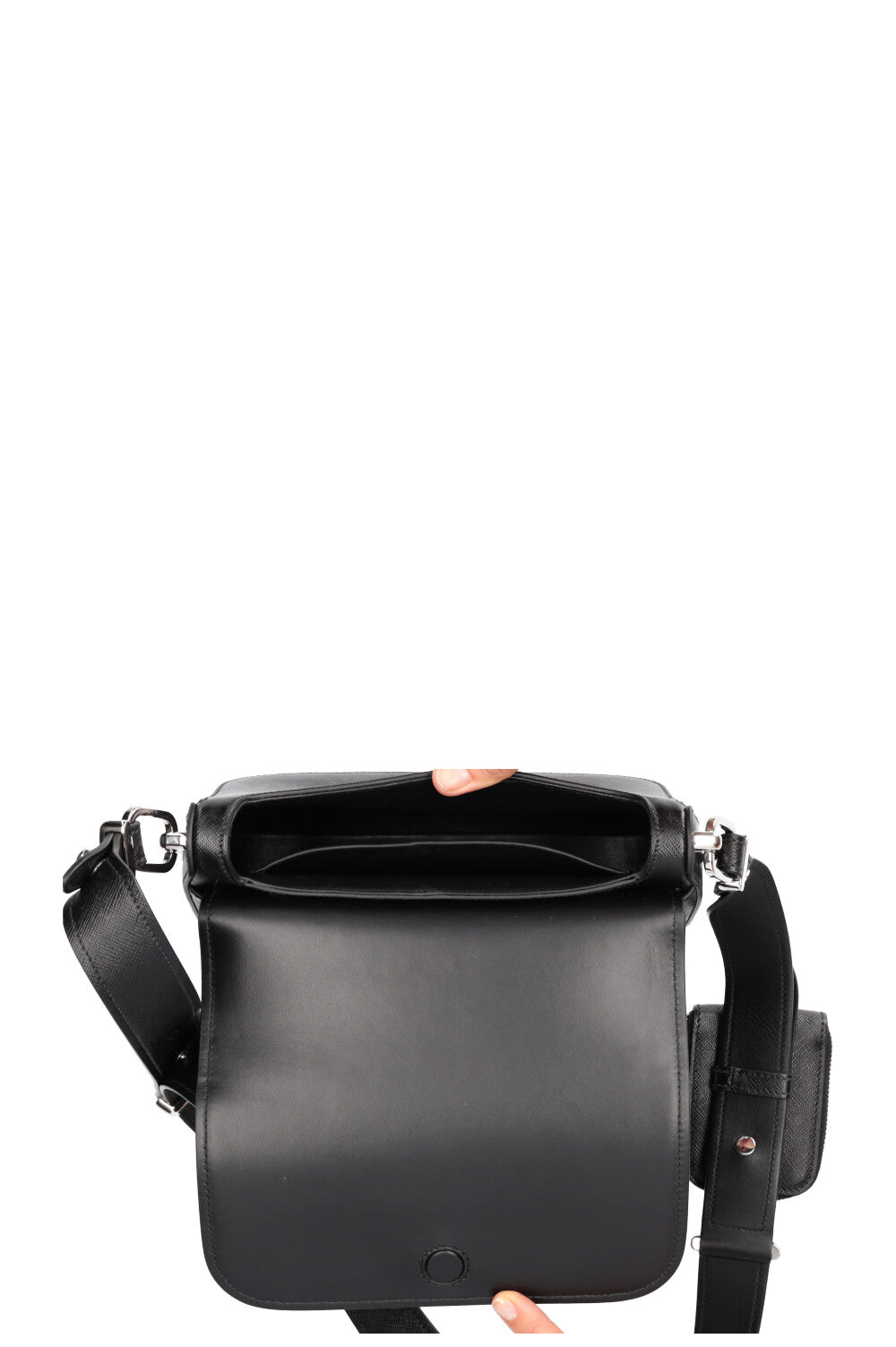 PRADA Shoulder Bag with Pouch Saffiano Black