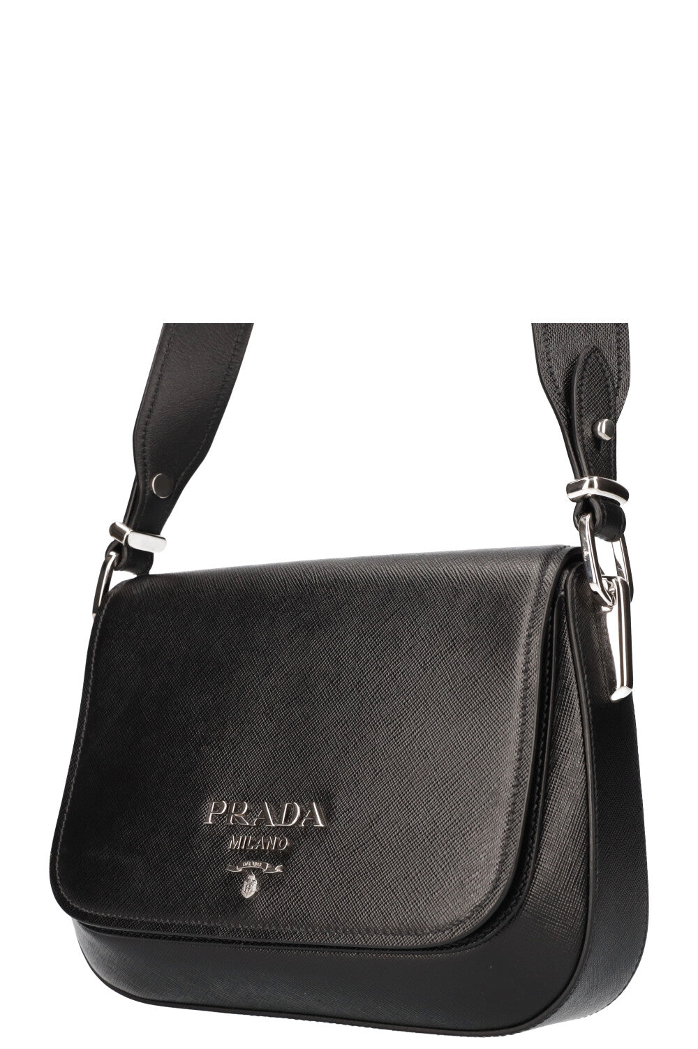 PRADA Shoulder Bag with Pouch Saffiano Black