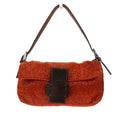 FENDI Baguette Shoulder Bag in Red Fabric