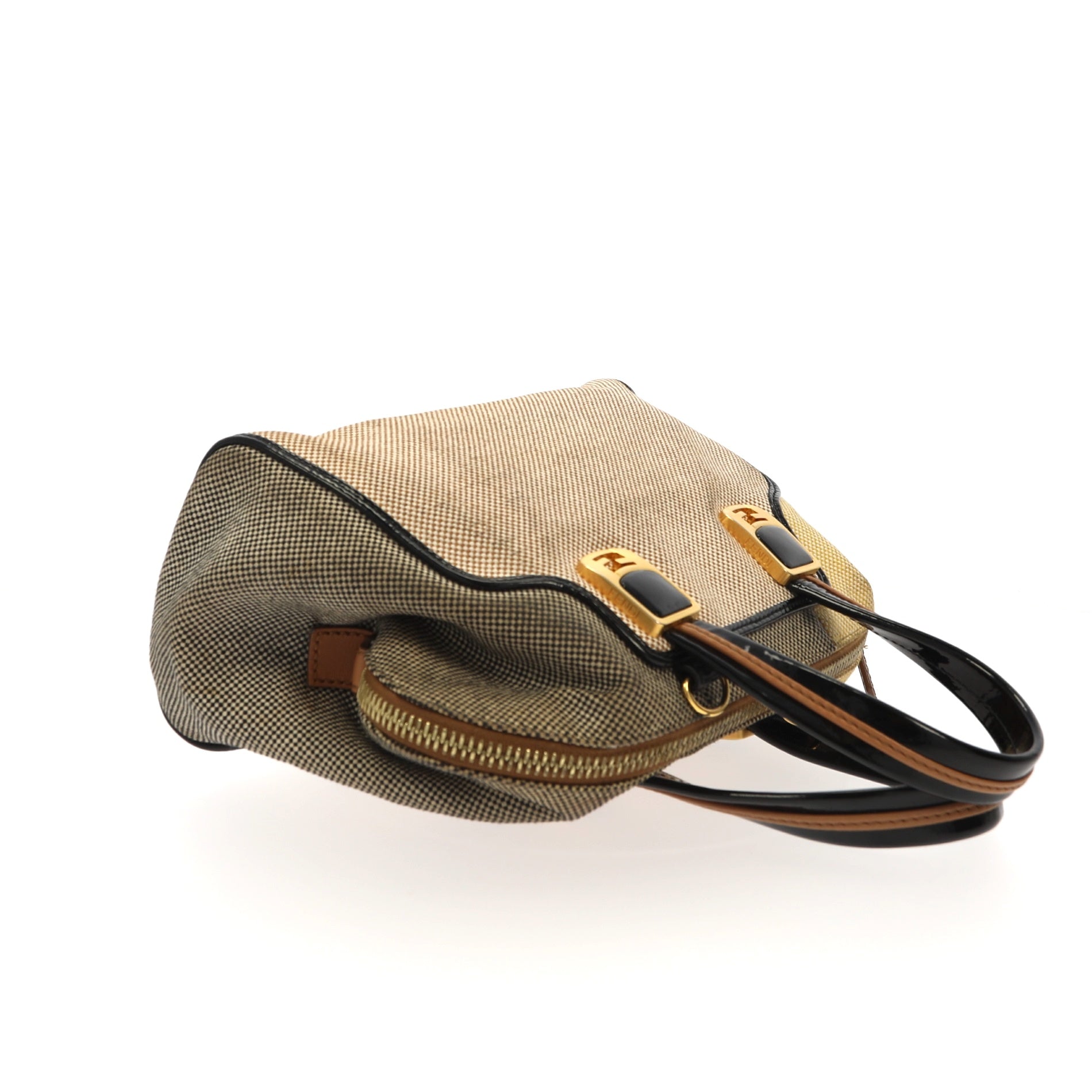 FENDI Chameleon Handbag in Beige Fabric