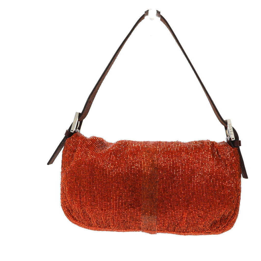 FENDI Baguette Shoulder Bag in Red Fabric