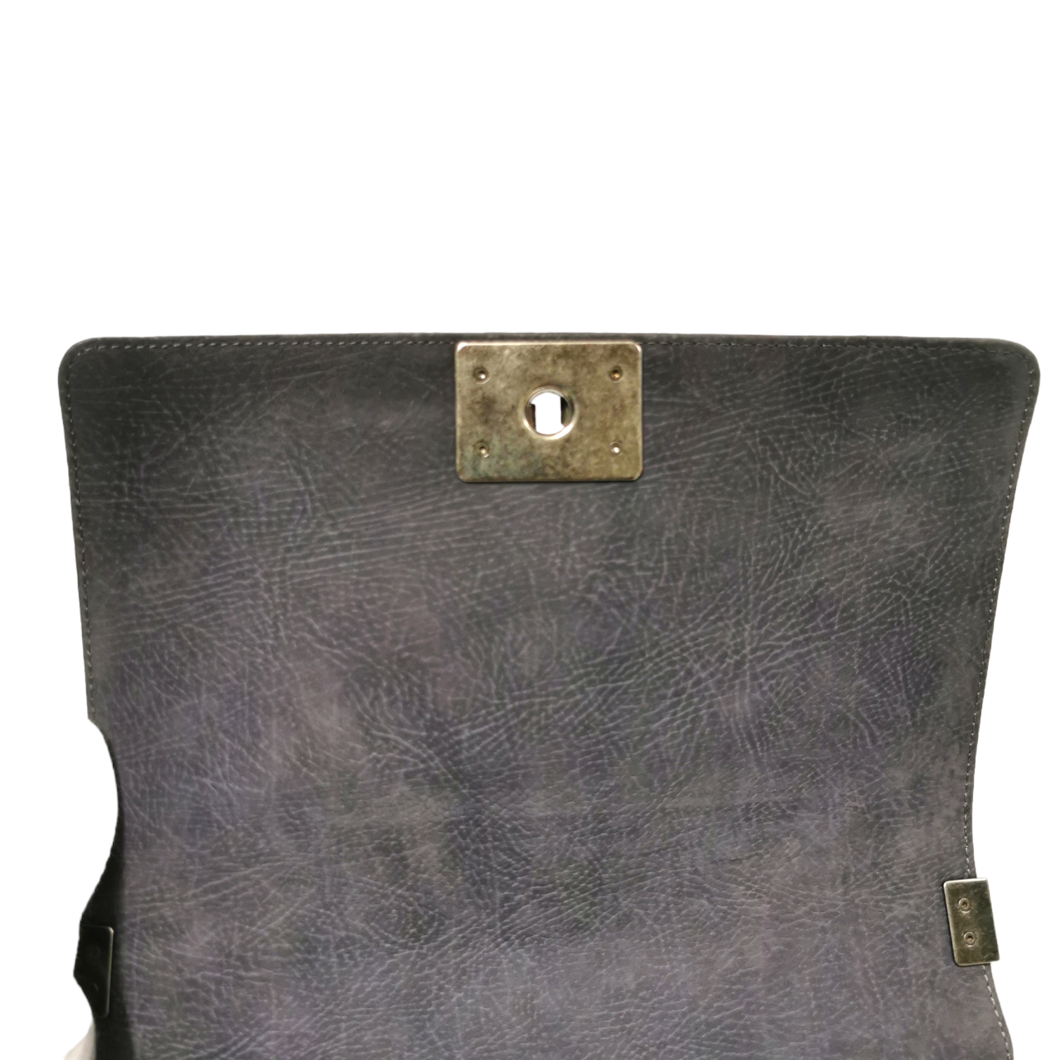 Chanel Boy Medium Grey Suede Ruthenium