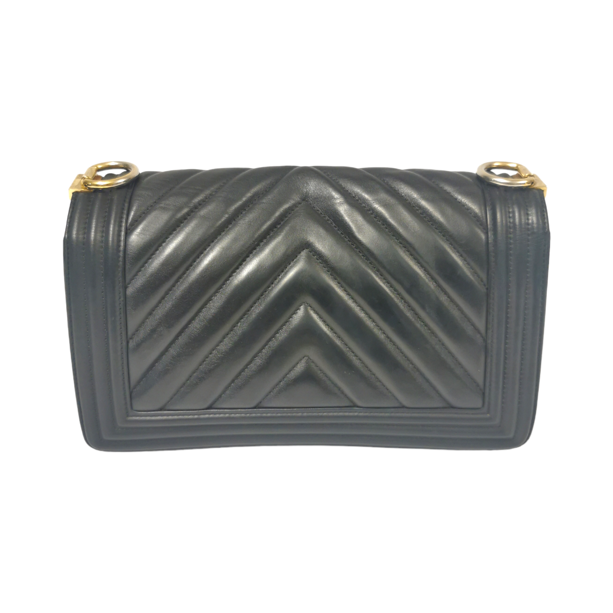 Chanel Boy Medium Black Chevron Lambskin Gold