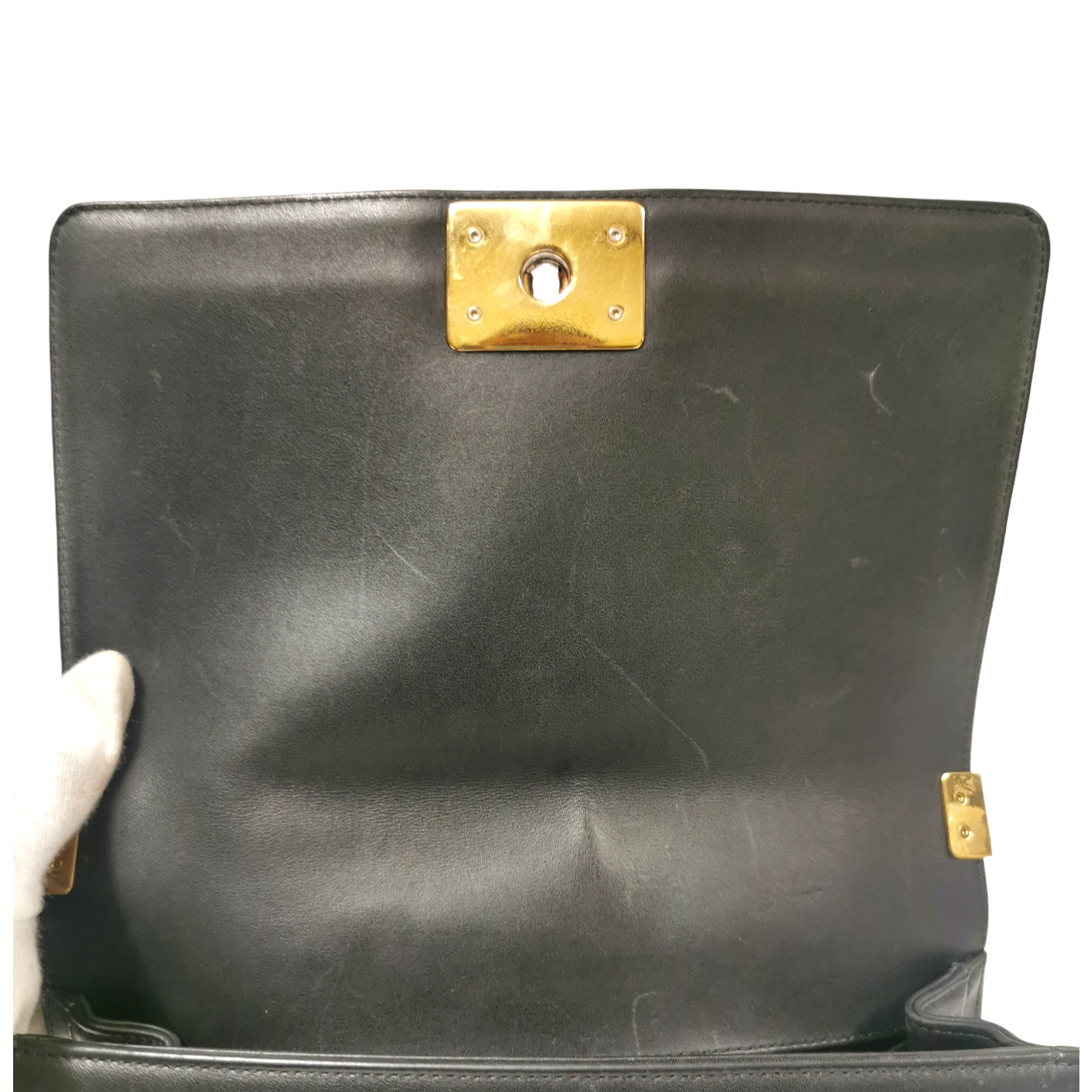 Chanel Boy Medium Black Chevron Lambskin Gold