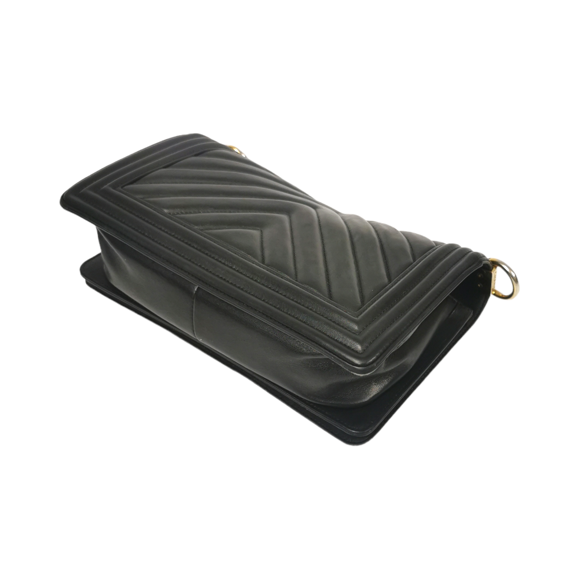 Chanel Boy Medium Black Chevron Lambskin Gold