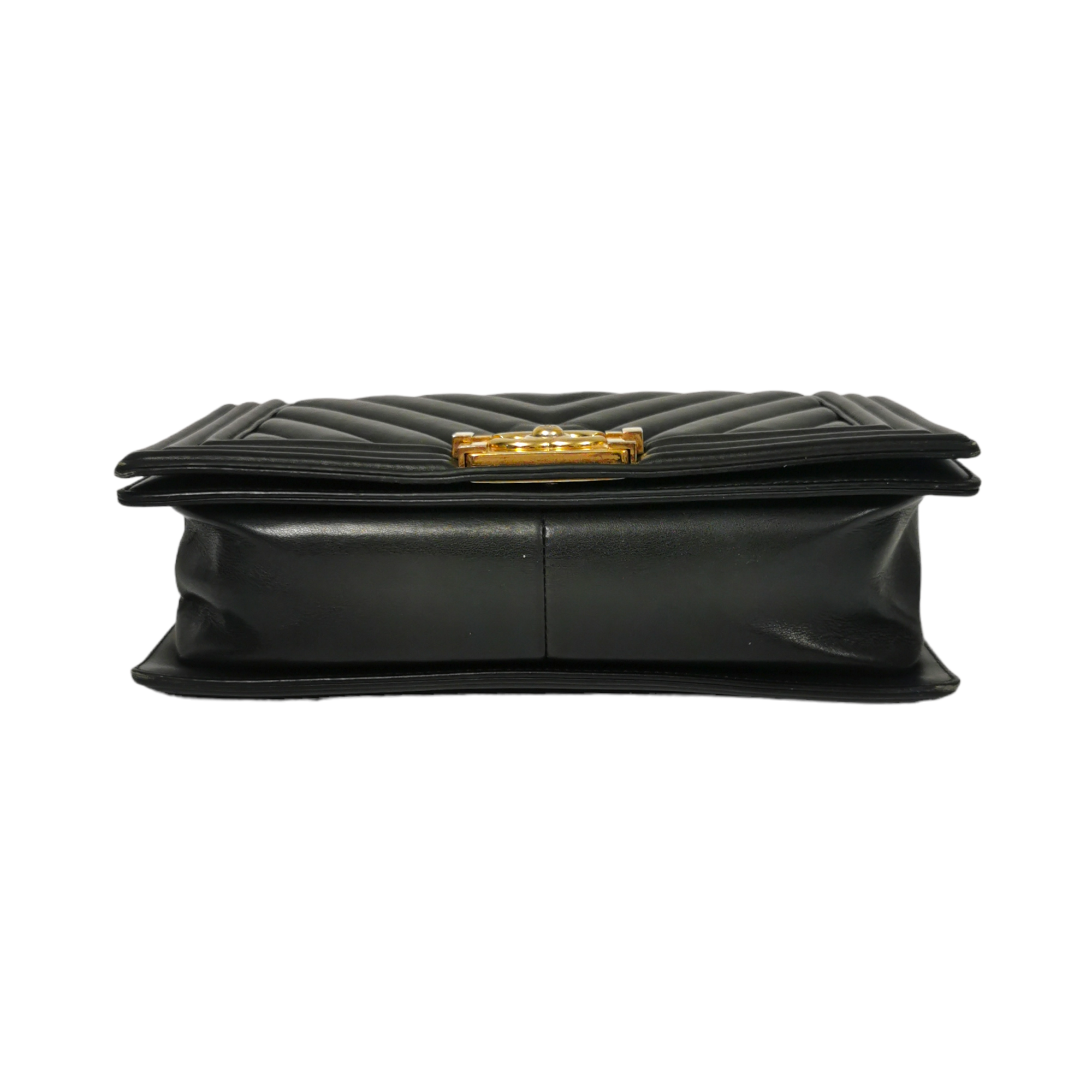 Chanel Boy Medium Black Chevron Lambskin Gold